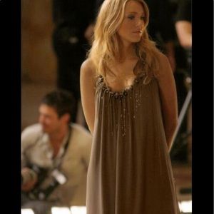 Gossip Girl Larok Halter Navajo Dress Serena van der Woodsen Brown XS NWOT